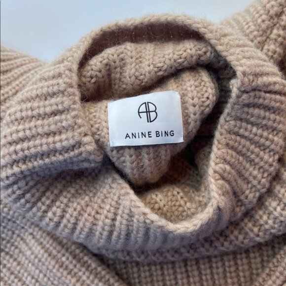 Anine Bing knit sweater wool alpaca Beige Turtleneck jumper neutral minimal XS - Picture 8 of 13